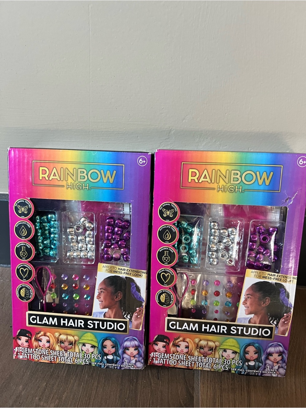 Rainbow Glam Hair Studio - Multicolor Hair Beads & Gems NIB $20